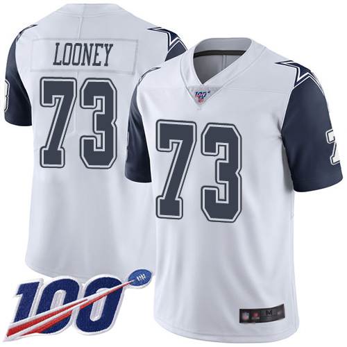 Men Dallas Cowboys Limited White Joe Looney 73 100th Season Rush Vapor Untouchable NFL Jersey